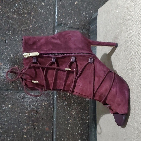 SAM EDELMAN ASHER SUEDE PEEP TOE HEELS SIZE 9 4 INCH HEELS GLADIATOR - Picture 5 of 13